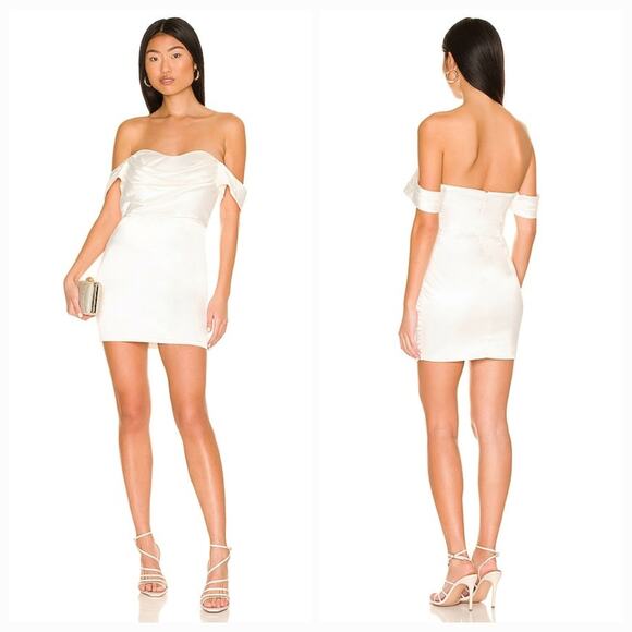MORE TO COME Bella Off Shoulder Dress in White Medium - Picture 1 of 9